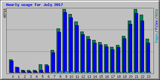 Hourly usage for July 2017